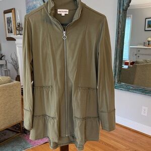 Neon Buddha Women's Tiered Jacket in Olive Green